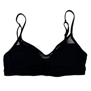 Lululemon Black Polka Dot Mesh Detail Unlined Sports Bra Athletic Athleisure 2